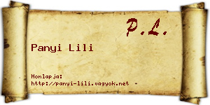 Panyi Lili névjegykártya