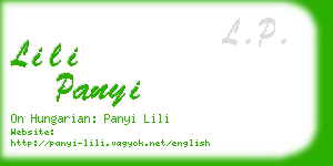 lili panyi business card